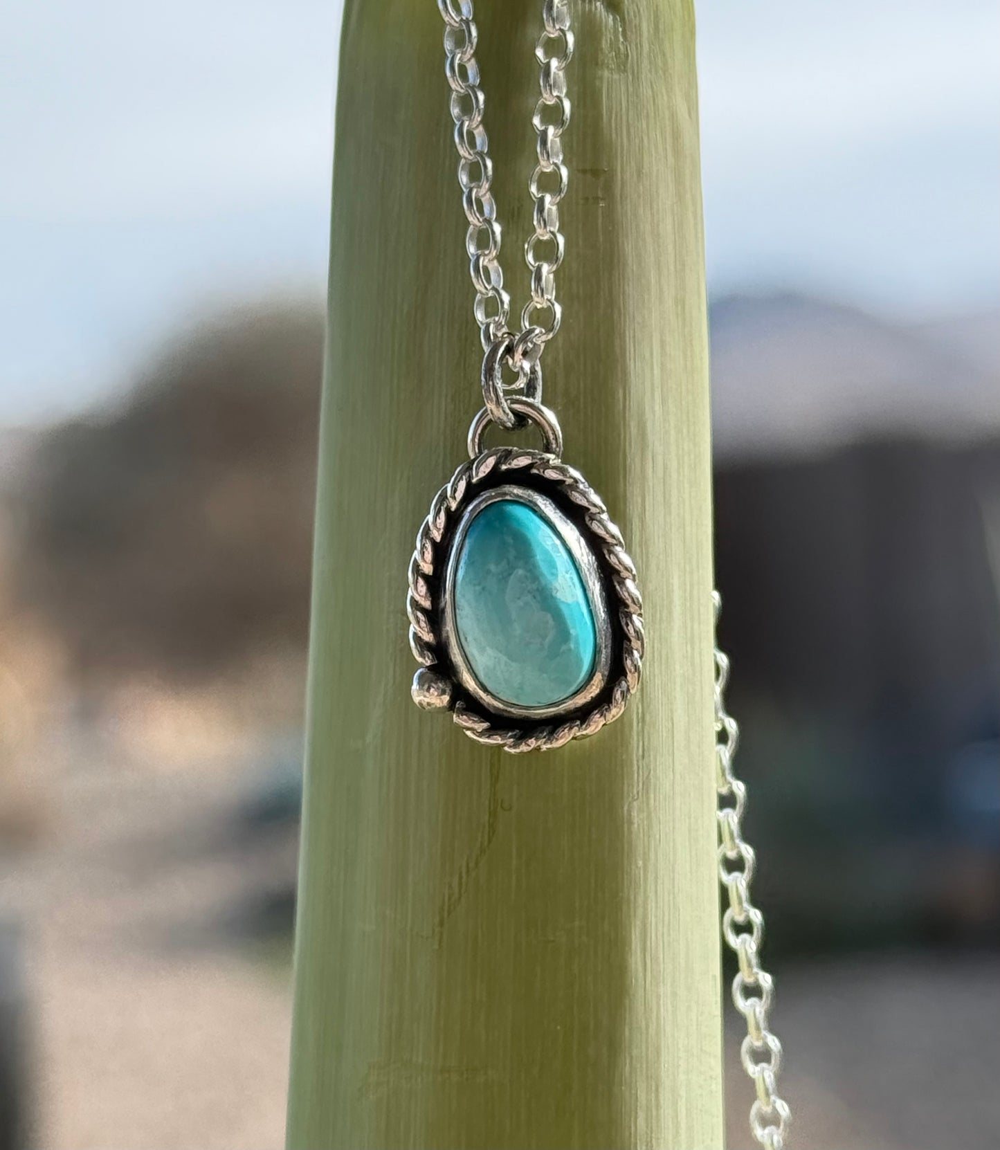 Sierra Blue Turquoise Dainty Pendant