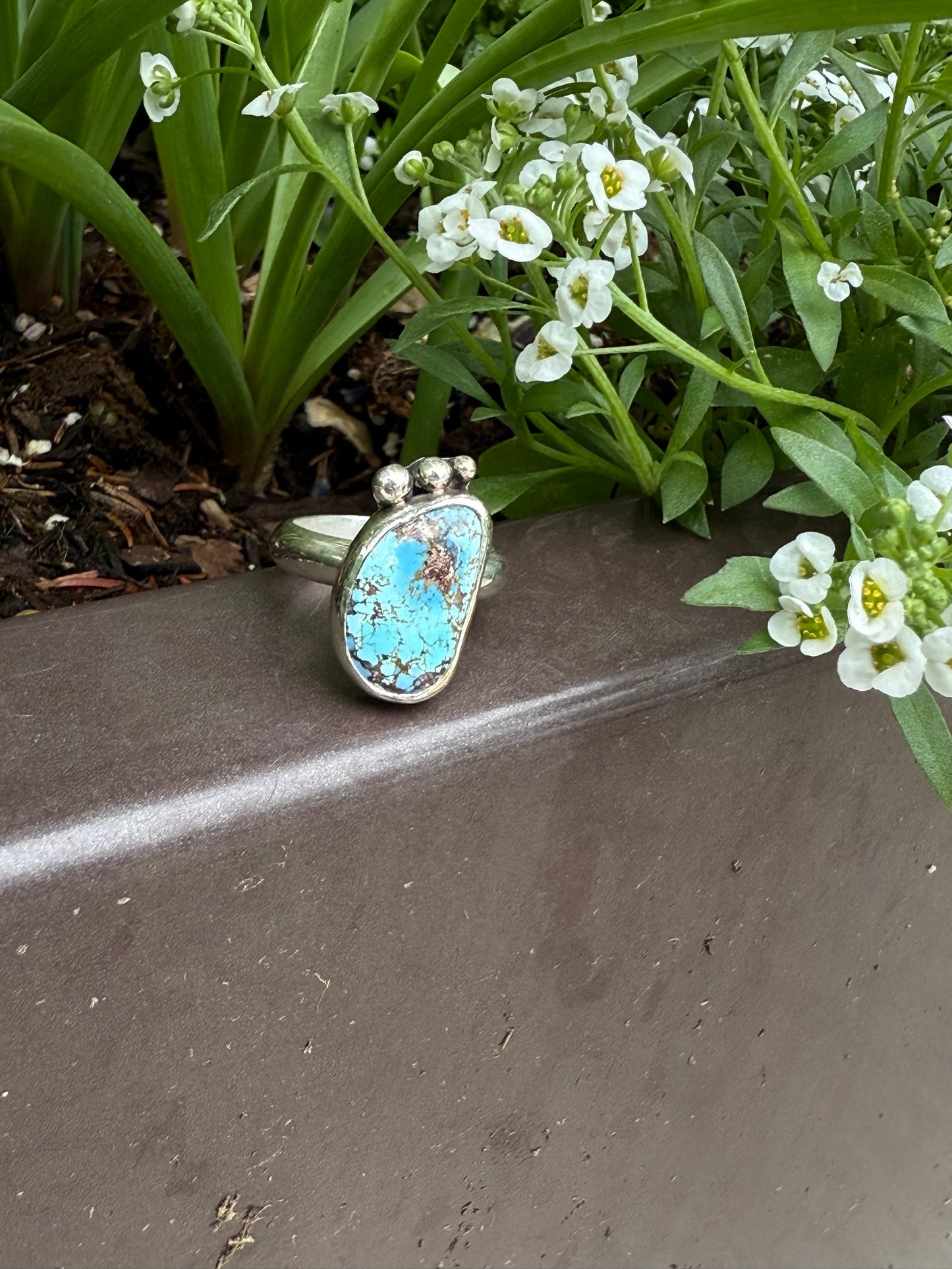 Golden Hills Turquoise & Sterling Silver Ring Size 8